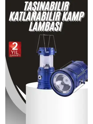 Kamp Lambası Solar Şarjlı Kızaklı Kamp Feneri Led Lamba Işıldak