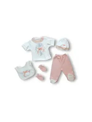 Şık Kanaviçe Nakışlı 5li Zıbın Takımı