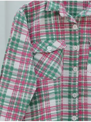 Omarı Modern Tasarımlı Kapaklı Pembe Gömlek