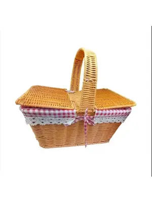 Kapaklı Hasır Piknik Sepeti