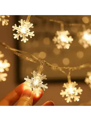 Kar Tanesi Şekilli 3.5 Metre USB LED Işık – 20 LED’li Dekoratif Kış ve Yılbaşı Aydınlatması