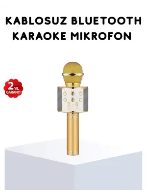 Karaoke Mikrofonu Bluetooth Usb Aux Girişli Yankı Efektli
