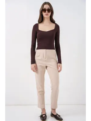 Modern Kare Yaka Slim Fit Bluz