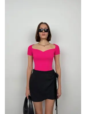 Kare Yaka Triko Bluz