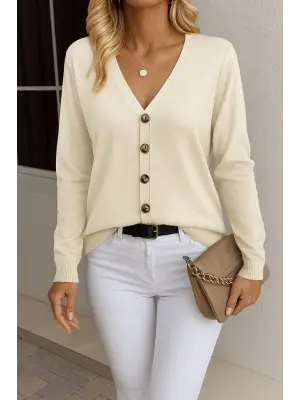 Kasın Uzun Kollu önü Düğmeli Kısa Hırka