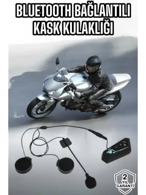 Kask Kulaklığı Motosiklet Intercom Interkom Dinleme Konuşma Özellikli Su Geçirmez