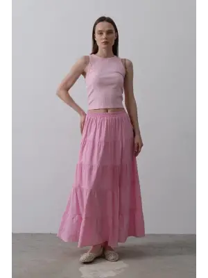 KAT KAT KETEN ETEK - Şeker Pembe