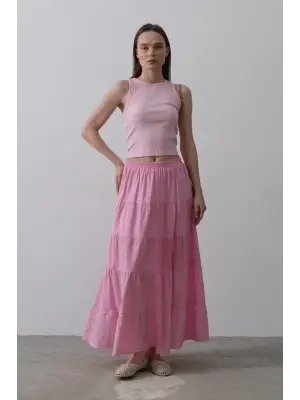 KAT KAT KETEN ETEK - Şeker Pembe