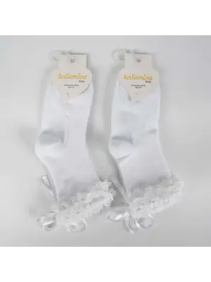 Omarı Yumuşak Pamuklu Beyaz Çocuk Soket Çorap