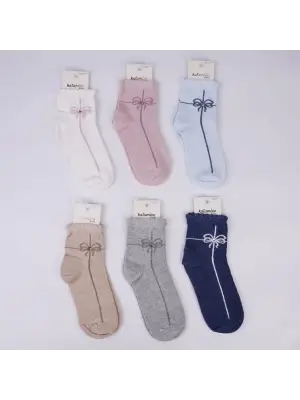 Omarı Renkli Desenli Kız Çocuk Soket Çoraplar