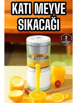 Katı Meyve Sıkacağı Taşınabilir Usb Şarjlı Pratik Paslanmaz Çelik Bıçaklı