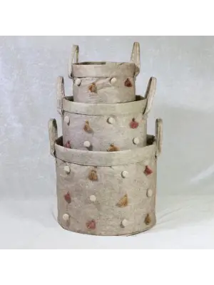 Omarı Pratik Katlanabilir Ponponlu Saklama Kutusu Seti