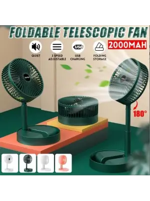 Katlanır Teleskopik Zemin Fanı Yaz Sessiz Öğrenci Masaüstü Fan Usb Şarj Edilebilir Taşınabilir Ev Mini Hava Soğutucu