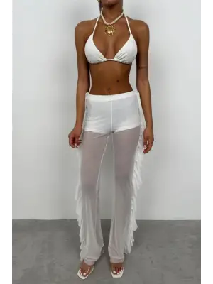 Katlı Şeffaf Pantolon