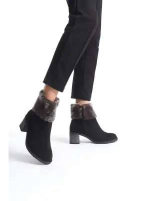 Kadife Detaylı Rahat Tabanlı Bayan Bot