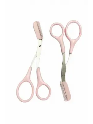 Kavisli Kaş Düzeltici Seti Kaş Makası Ve Kaş Usturası Paslanmaz Çelik Bıçaklı