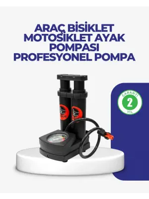 Kaymaz Pedallı Ayaklı Hava Pompası Tüm Supap Uyumlu