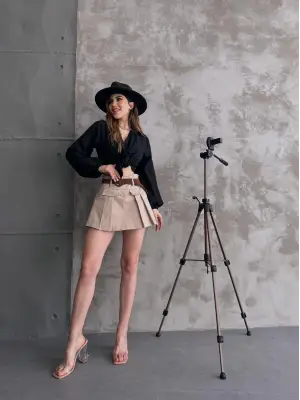 Omarı Kemer Detaylı Şort Etek Modelleri