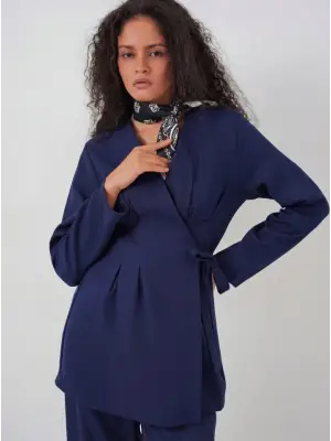 Kimono Pantolon Kumaş Takım 30054 - Lacivert