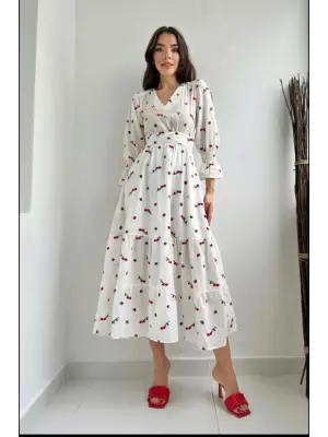 Kırmızı Gipeli Vual Elbise