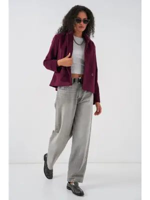 Kısa Kaşe Ceket 0725 - Bordo