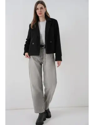 Kısa Kaşe Ceket 0725 - Siyah