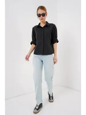 Kısa Kol Gömlek 20312 - Siyah