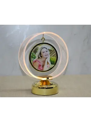 Kişiye Özel Fotoğraf Alanlı Yuvarlak Led Çerçeve