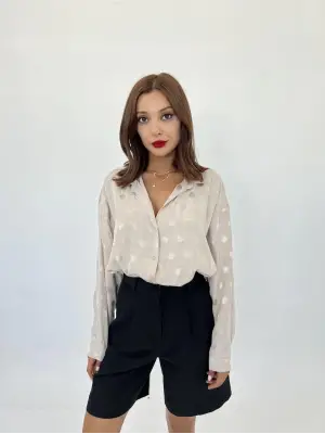 Omarı Rahat Kesimli Denim Gömlek