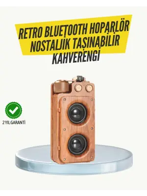 Klasik Görünümlü Bluetooth Hoparlör 360 Derece Stereo Ve Fm Radyo