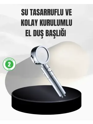 Kolay Montajlı 3 Modlu Yüksek Basınç Duş Başlığı