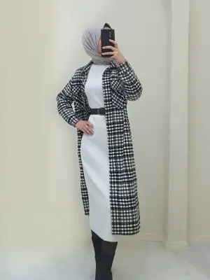 Füme Kolları Katlanabilir Cepli Uzun Gömlek Ceket Kadın Giyim