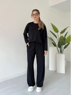 Kollu modal takım siyah