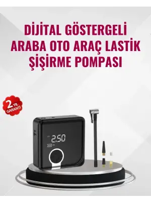 Kompakt Tasarımlı Led Işıklı Taşınabilir Hava Kompresörü