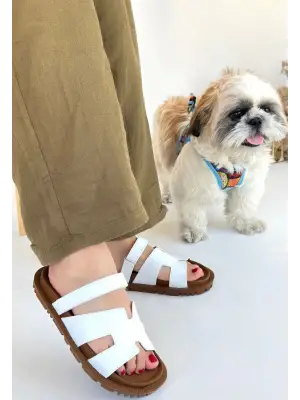 Kooni Beyaz Cilt Terlik