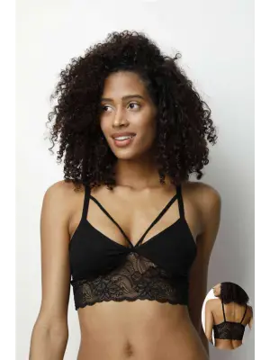 Siyah Dantelli Büstiyer Kadın Giyim