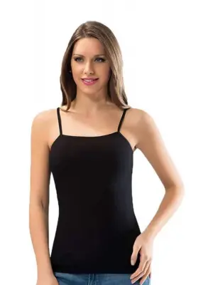 Omarı Siyah İp Askılı Bayan Atlet - Şık ve Rahat Tasarım