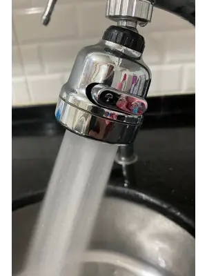 Krom 3 Fonksiyonlu Mutfak Lavabo Başlığı 360 Derece Döner Musluk Ucu