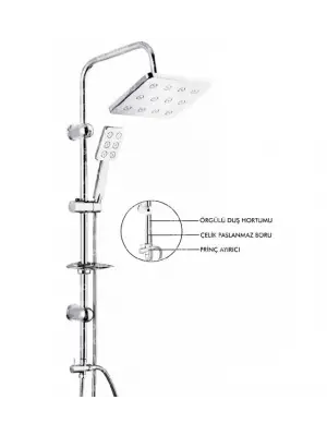 Omarı Çok Fonksiyonlu Krom Robot Duş Sistemi
