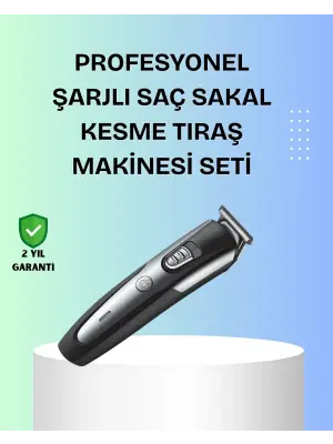 Kuaför Tipi Şarjlı Saç Ve Sakal Kesme Makinesi Güçlü Motorlu