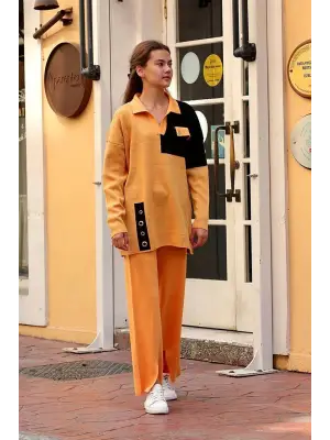 Hardal Kuş Gözü Triko Takım Kadın Giyim