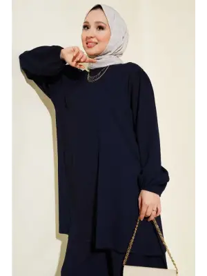 Lacivert Tunik Pantolon Alt Üst Takım 6663