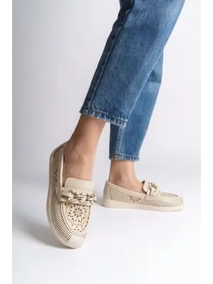 Trend Çiçek Desenli Bayan Babet Ayakkabı