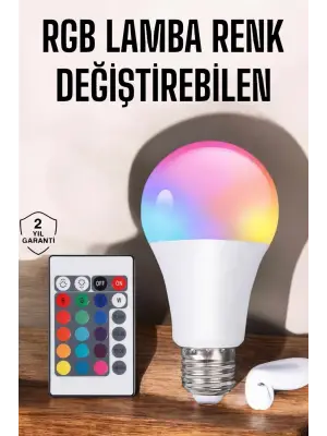 Led Ampul Enerji Dostu Rgb Işıklı 100w Led Işık