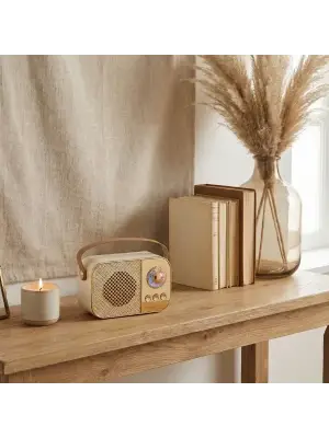 Led Aydınlatmalı Hoparlör Bej