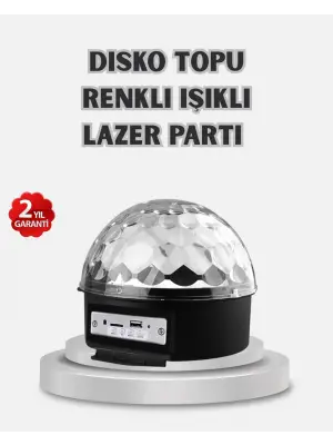 Led Disko Küresi Bluetooth Hoparlörlü Ritimle Senkronize Döner Işıklı