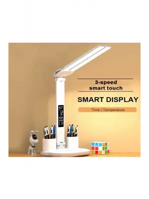 Led Dokunmatik Katlanabilir Masa Lambası Takvim Sıcaklık Saat Şarjlı Masa Lambası