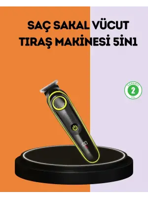 Led Ekranlı Şarjlı Saç Ve Sakal Kesme Makinesi Erkek Bakım Cihazı Çok Başlıklı Set