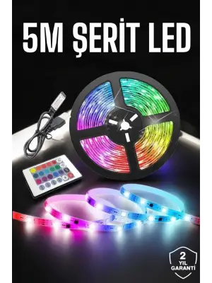 Led Işık 5 Metre Şerit Led Rgb Işıklı