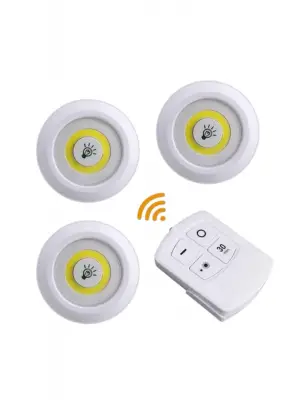 Led Lamba 3lü Uzaktan Kumandalı Yapışkanlı